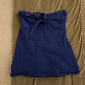 Hollister Easy Strapless Tie Bust Babydoll Top - Cobalt blue